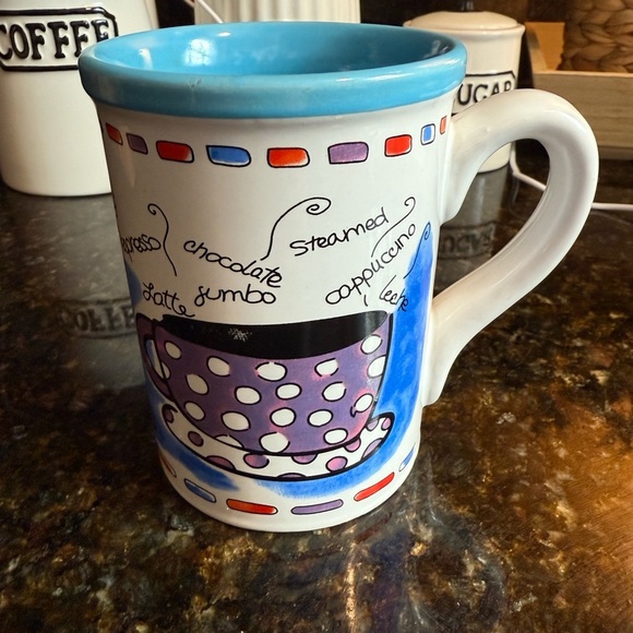 Artistic Blue and White Ceramic Mug - Picture 3 of 6